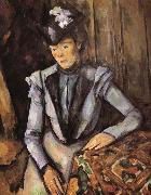 Paul Cezanne woman was wearing blue clothes china oil painting artist